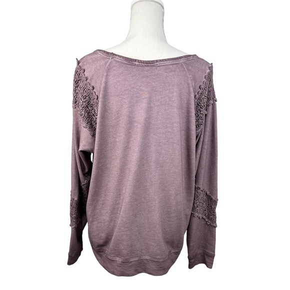 Knox Rose, XXL Sweatshirt Crochet Detail Dusty Purple NWOT - Picture 4 of 15